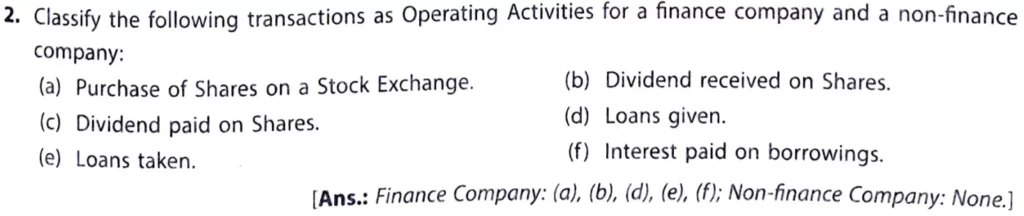 question 2 solution cash flow statement TS Grewal