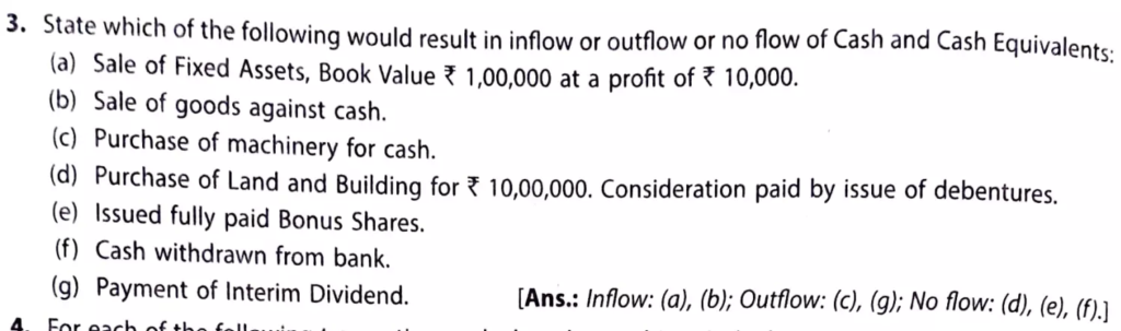 question 3 solution TS Grewal cash flow statement 