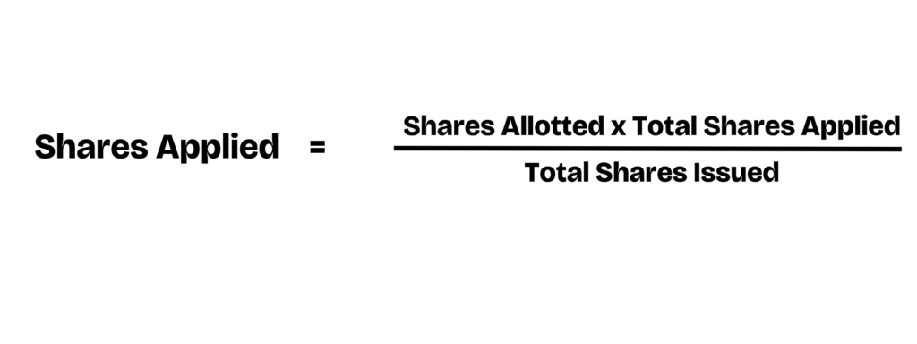 shares applied formula 